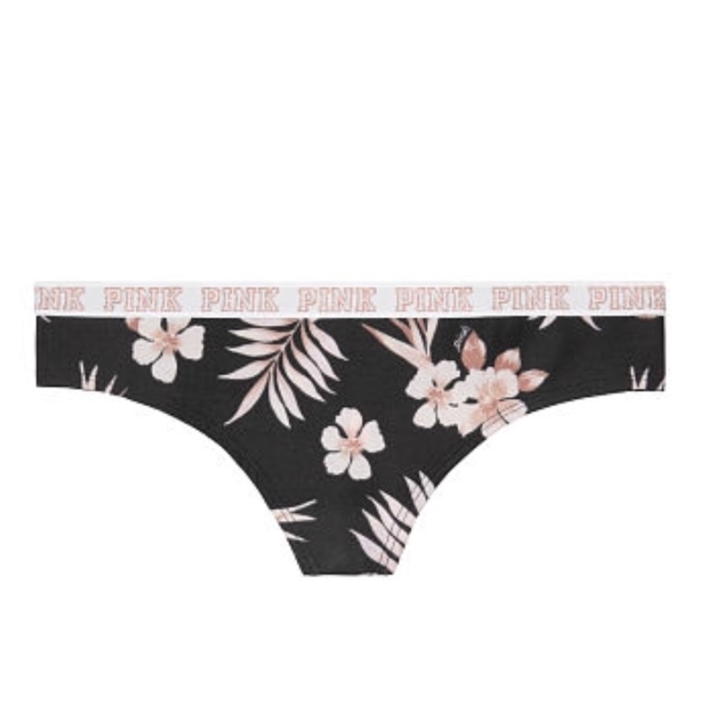 New Victoria’s Secret PINK Lurex Logo Thong Panty - XSmall - Floral